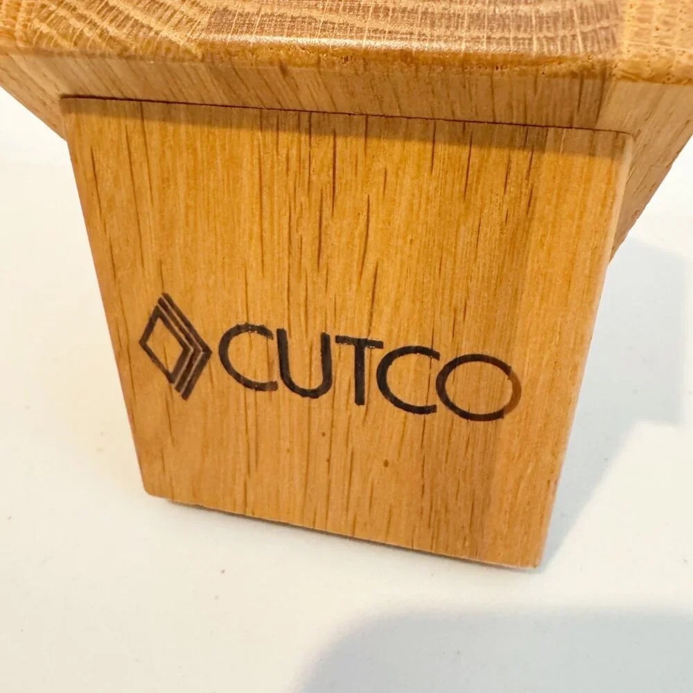 Cutco‎ Knife Block Oak Wood 4 Slot Gallery Set Holder Storage Cottagecore Home